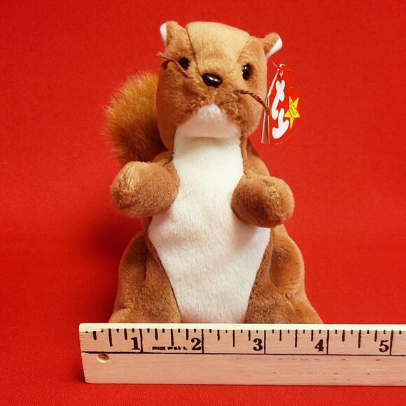 Ty Beanie Babies Nuts The Squirrel 1996 Animal Plush Stuff Toy - Picture 5 of 13